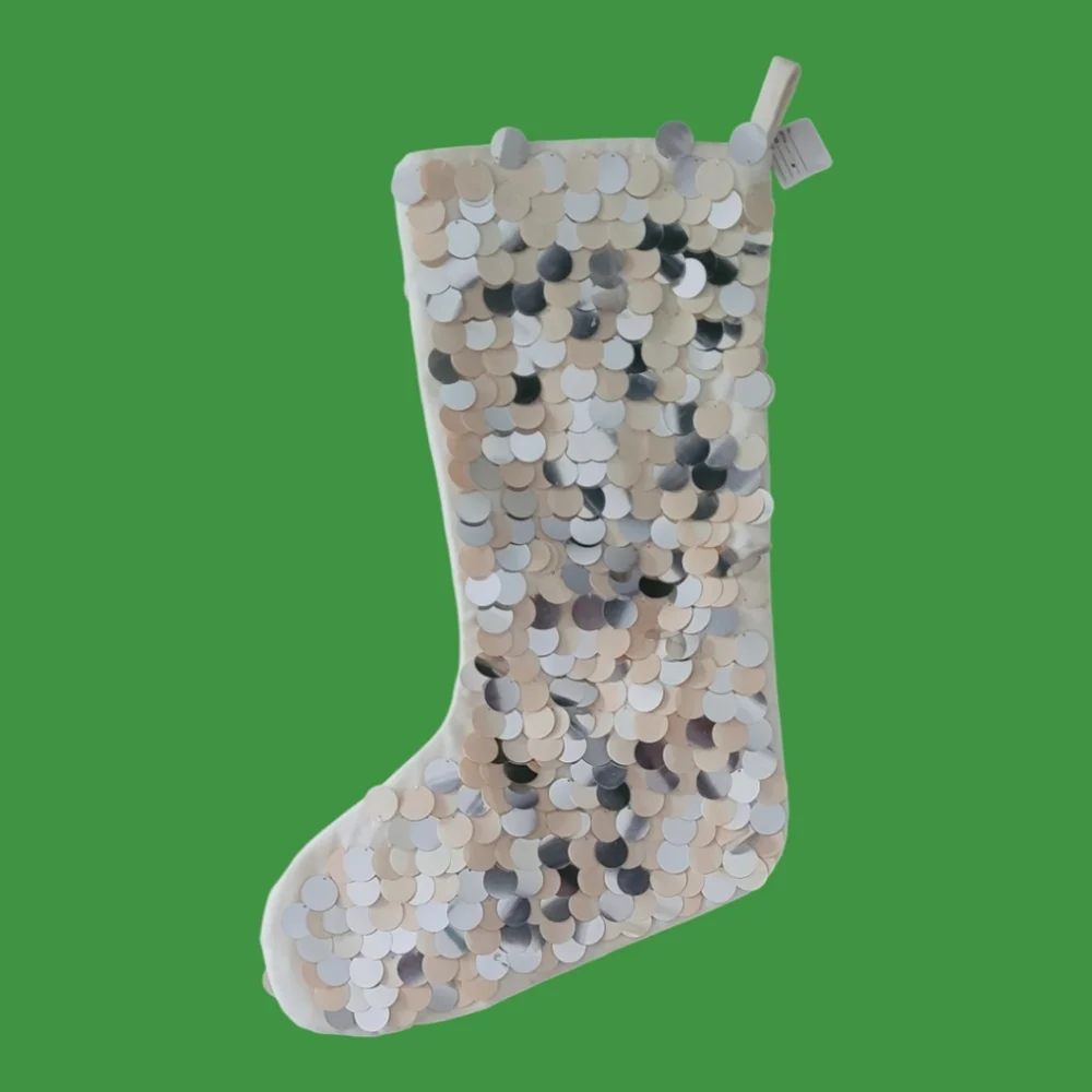 West Elm Sequins Hanging Christmas Stocking